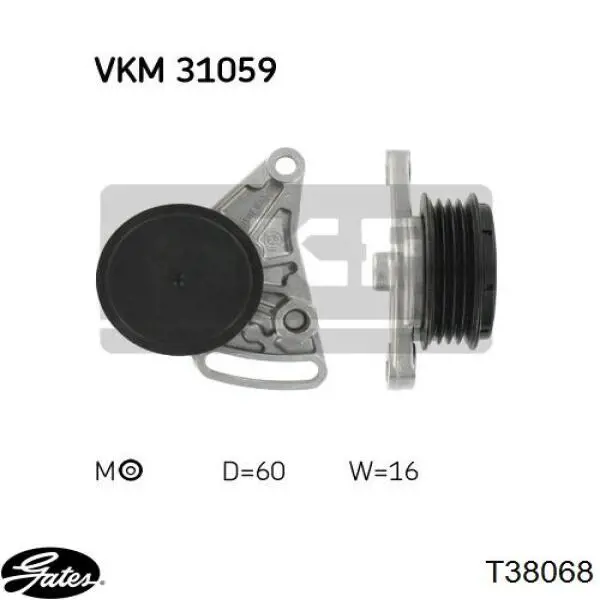 Натягувач приводного ременя Gates T38068