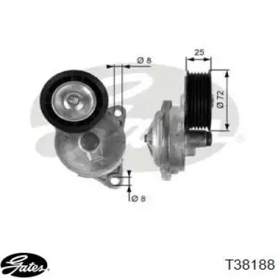 Натягувач приводного ременя Gates T38188 ціна, від 33.17 USD