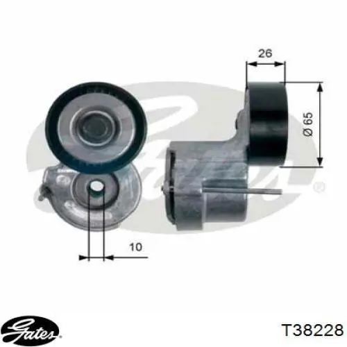 Натяжний ролик Gates T38228 ціна, від 29.67 USD