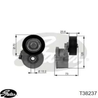 Натягувач приводного ременя T38237 Gates