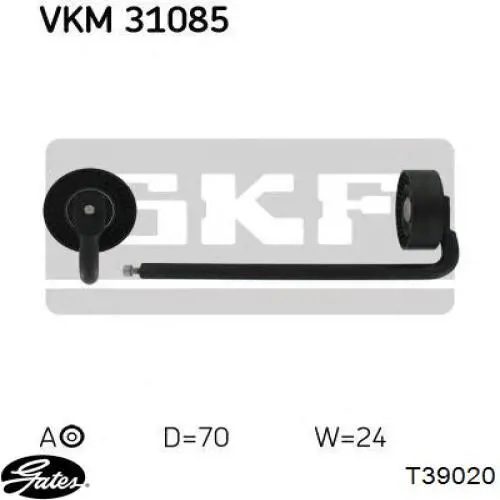 Купити T39020 Gates Натяжний ролик