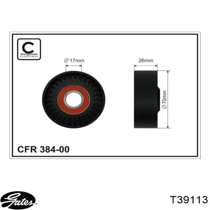 Натягувач приводного ременя Gates T39113 ціна, від 66.60 USD