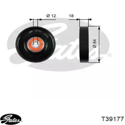 Натяжний ролик Gates T39177 ціна, від 41.84 USD