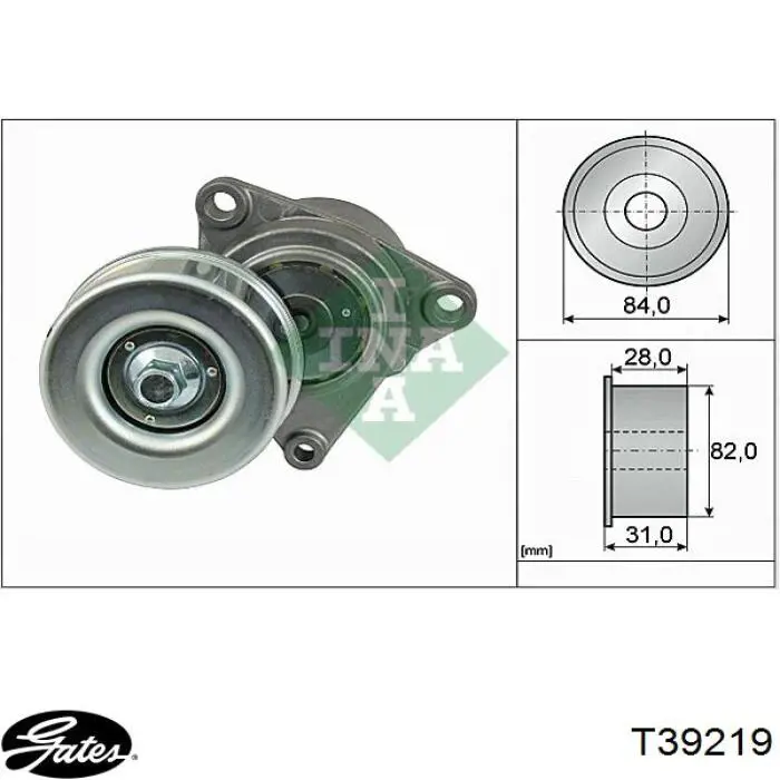 Натягувач приводного ременя Gates T38284