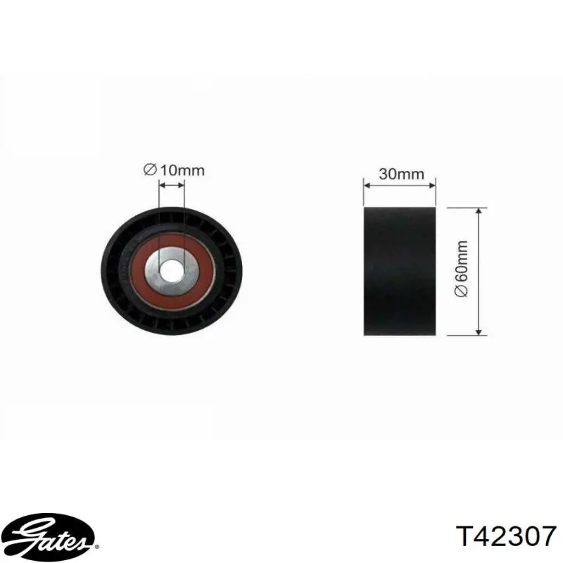 Ролик ременя ГРМ, паразитний Gates T42307 ціна, від 16.37 USD