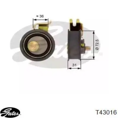 Купити T43016 Gates Натяжний ролик