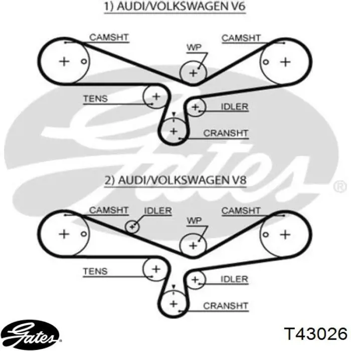 Купити T43026 Gates Натягувач ременя ГРМ
