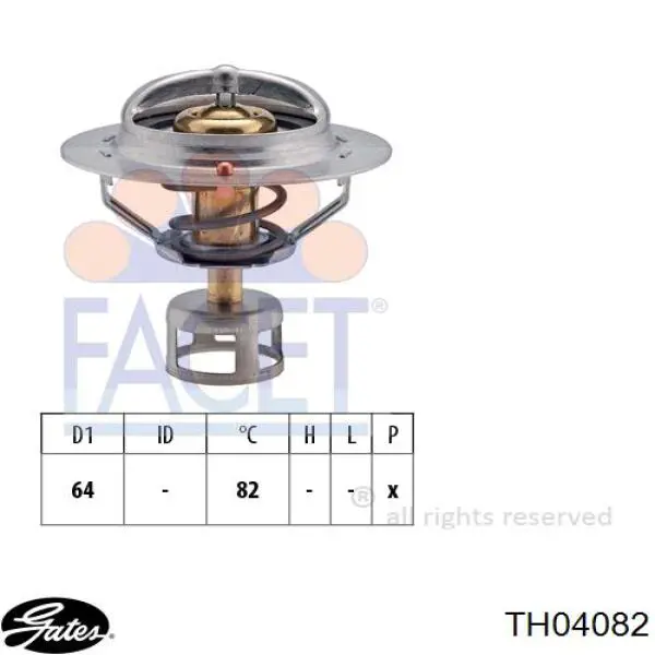 Автомобільний термостат Gates TH04082 ціна, від 12.08 USD