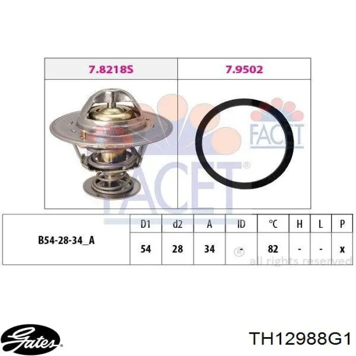 Автомобільний термостат Vernet TH631988 ціна, від 7.60 USD