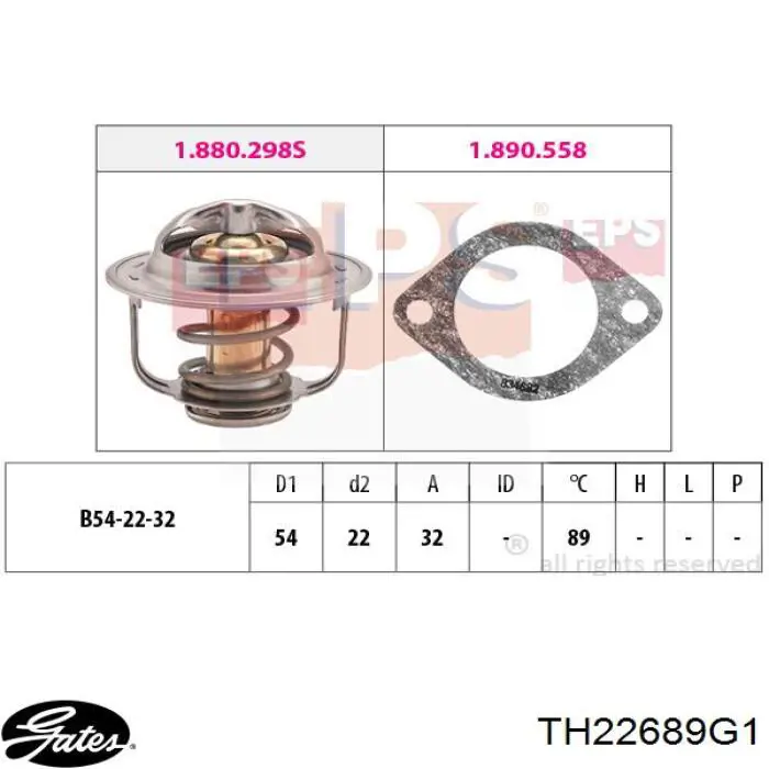 Купити TH22689G1 Gates Термостат в корпусі