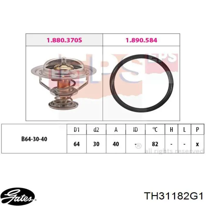 Купити TH31182G1 Gates Термостат в корпусі