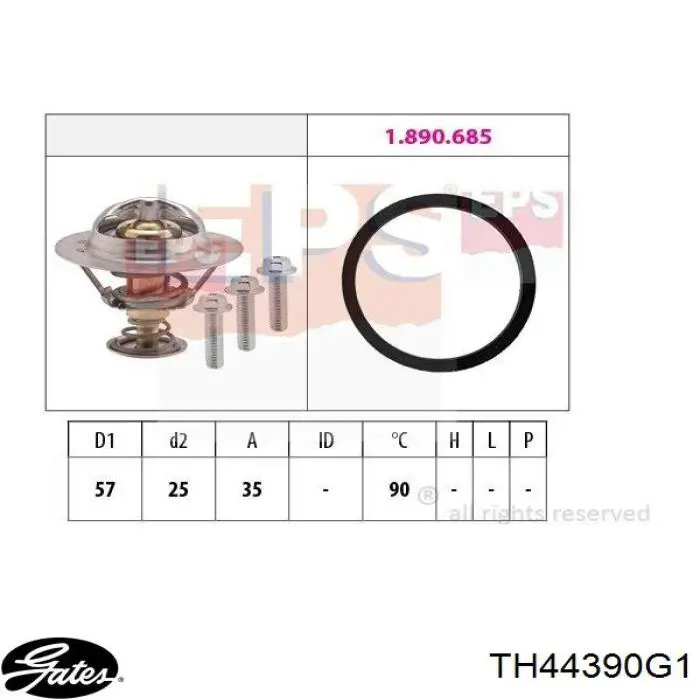 Купити 448990D Borg-Warner Термостат в корпусі