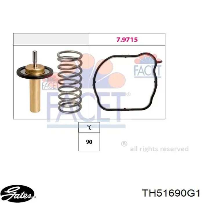 Кожух термостата Gates TH51690G1 ціна, від 43.41 USD