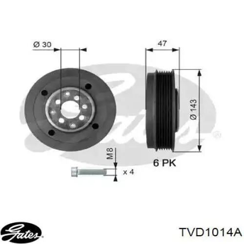 Купити TVD1014A Gates Шків колінчастого вала