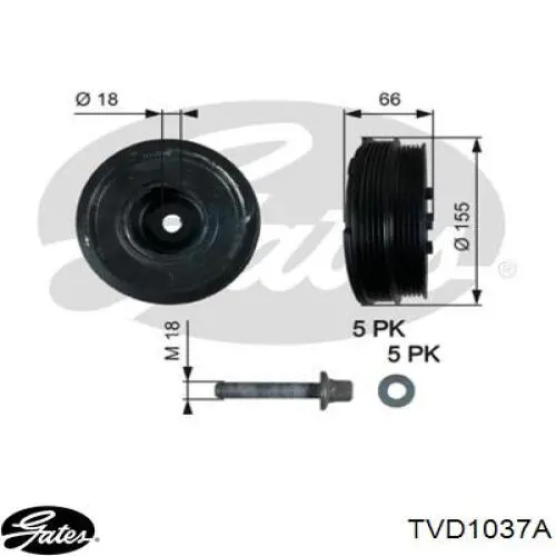 Шків колінвала TVD1037A Gates