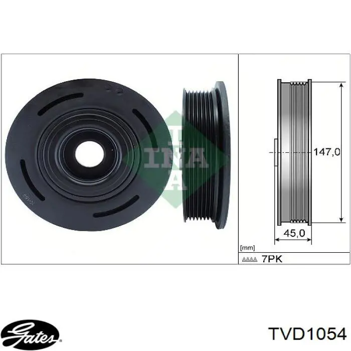 Шків колінвала TVD1054 Gates