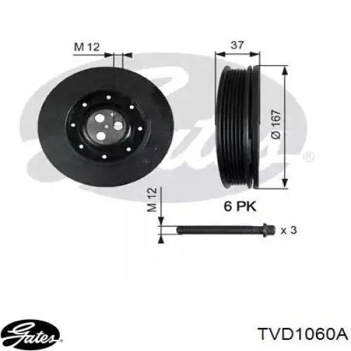 Купити TVD1060A Gates Шків колінчастого вала