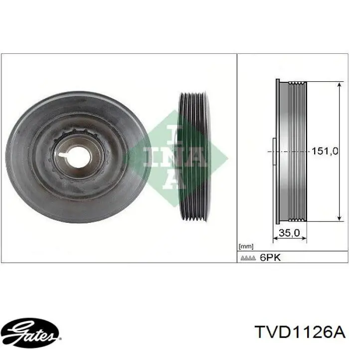 Демпферний шків колінвала Tork TRK0695
