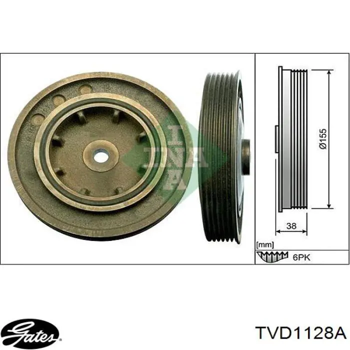 Шків колінвала (демпфер ) Renault (RVI) 7700856673 ціна, від 39.75 USD