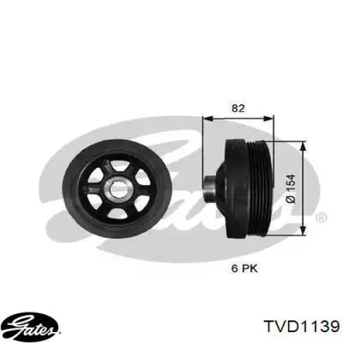 Шків колінвала (демпфер ) Gates TVD1139 ціна, від 71.53 USD