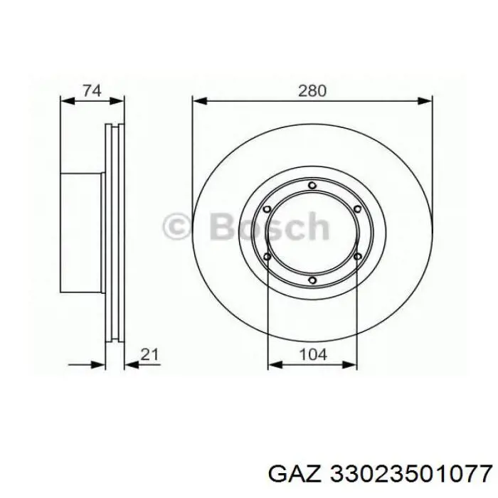 Купити 33023501077 GAZ Ротор гальмівний