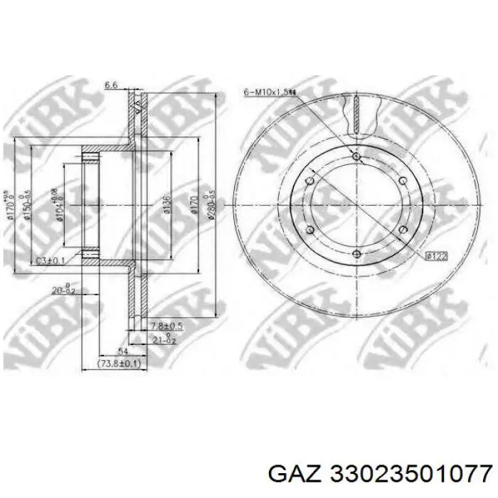 Диск переднього гальма GAZ 33023501077 ціна, від 27.06 USD