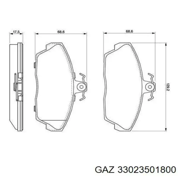 Гальмівні колодки GAZ 33023501800 ціна, від 28.59 USD