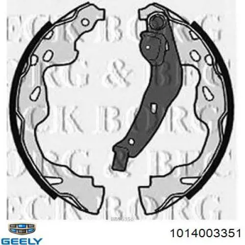 1014003351 Geely Колодки гальмівні задні, барабанні