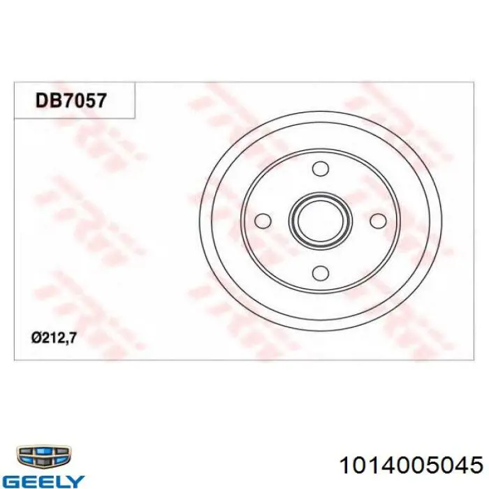 1014005045 Geely Барабан гальмівний задній