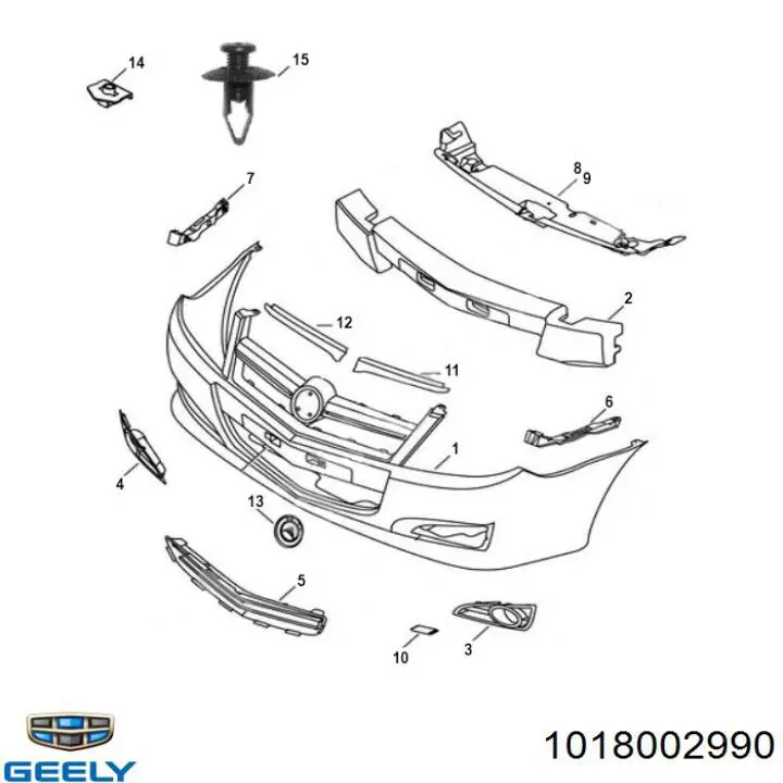 Купити 1018002990 Geely Молдинг переднього бампера, правий