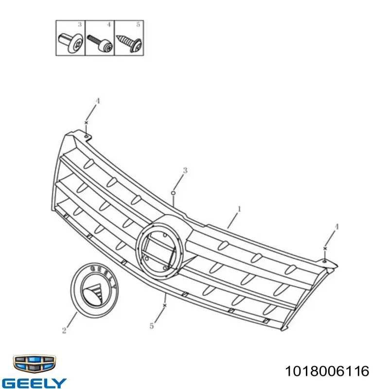 Купити 1018006116 Geely Захисна решітка радіатора