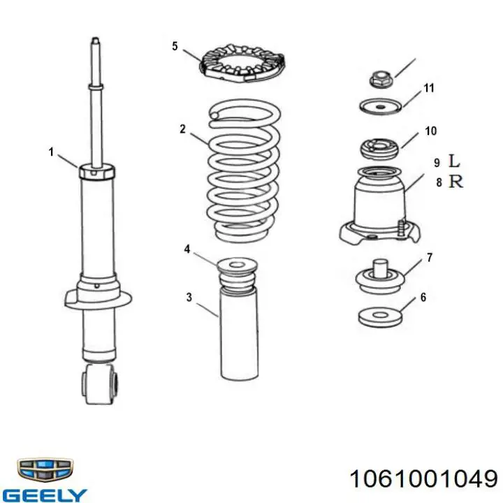 1061001049 Geely Амортизатори задні