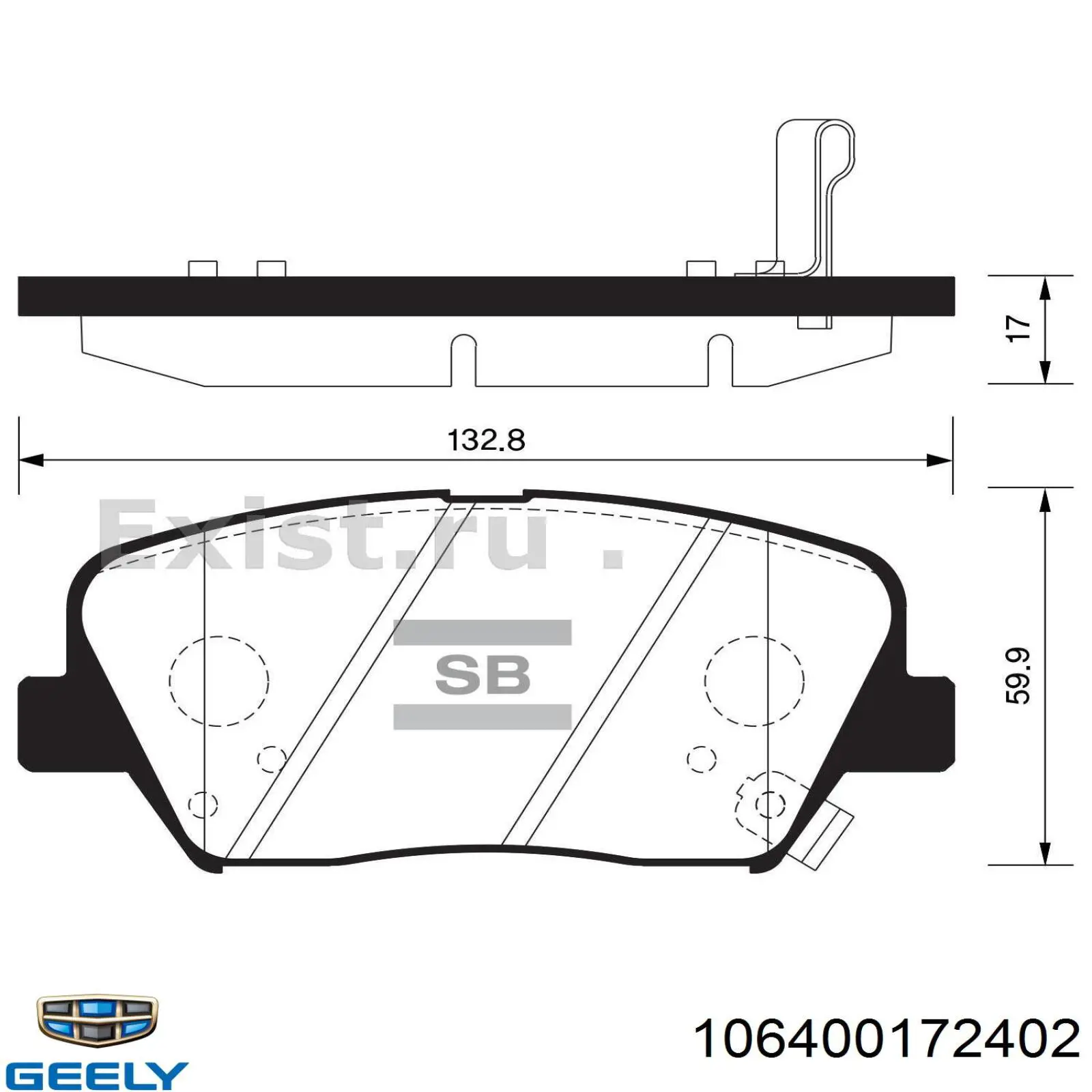 Купити 106400172402 Geely 