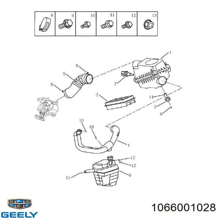 1066001028 Geely Коробка фільтра