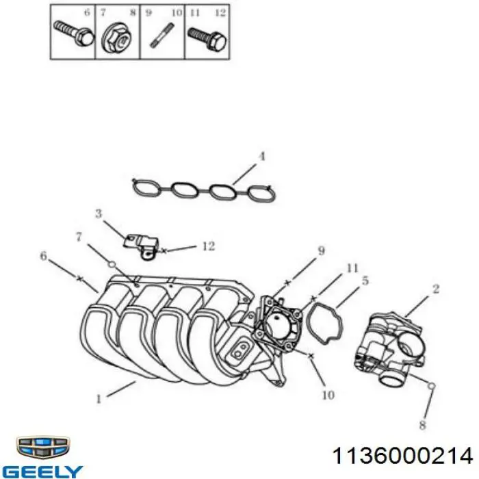 Прокладка впускного колектора на Geely Emgrand EC7 