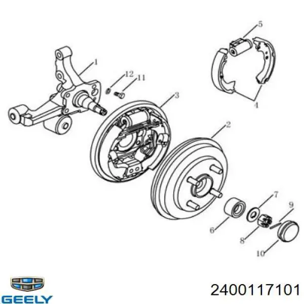 2400117101 Geely Підшипник ступиці задньої, внутрішній