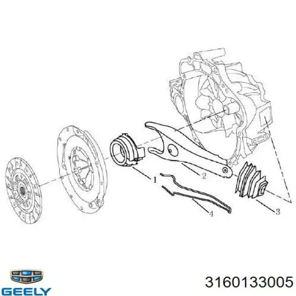 3160133005 Geely Пильник вилки зчеплення