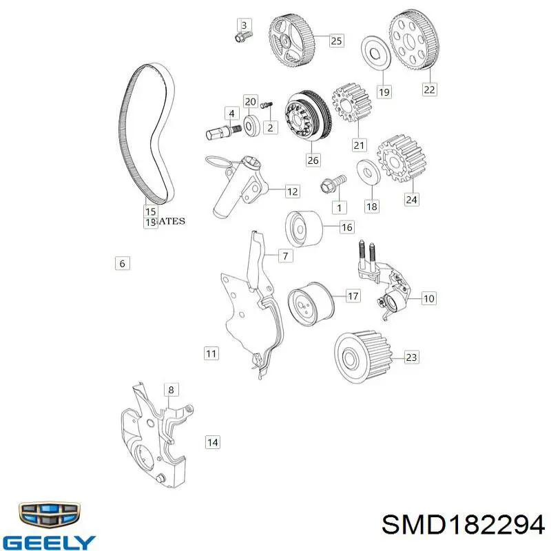 Зубчастий ремінь Chery SMD182294 ціна, від 20.27 USD