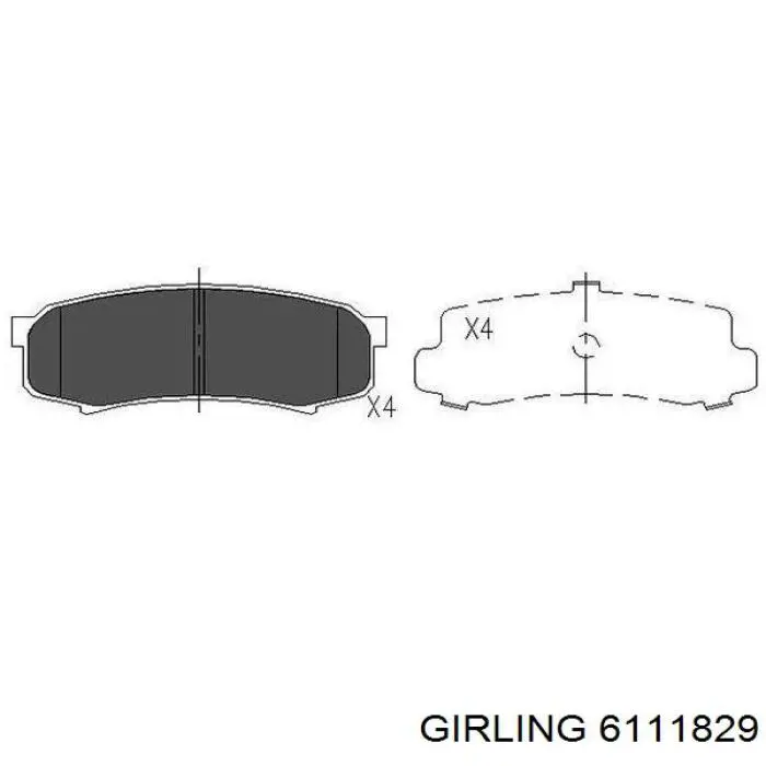 Задні гальмівні колодки Girling 6111829 ціна, від 23.75 USD