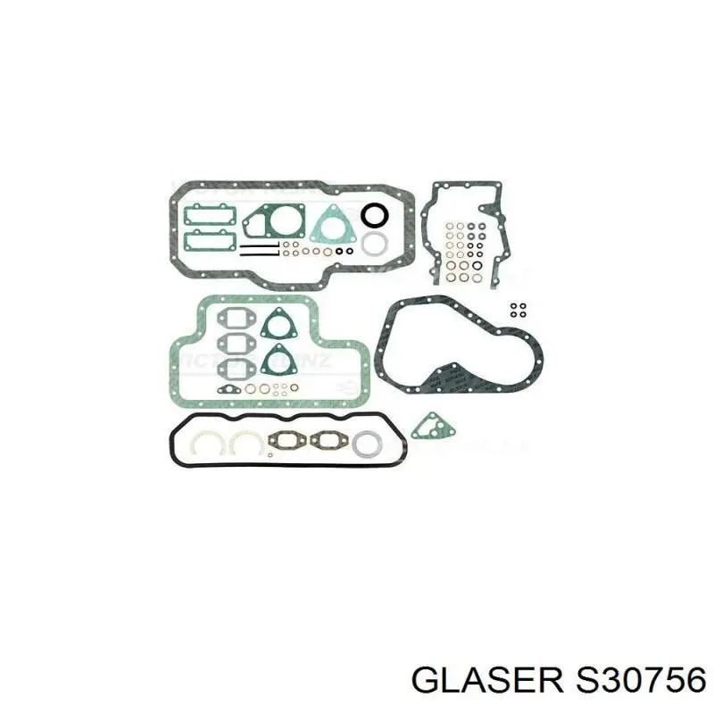 Комплект прокладок двигуна, повний Glaser S30756 ціна, від 66.36 USD