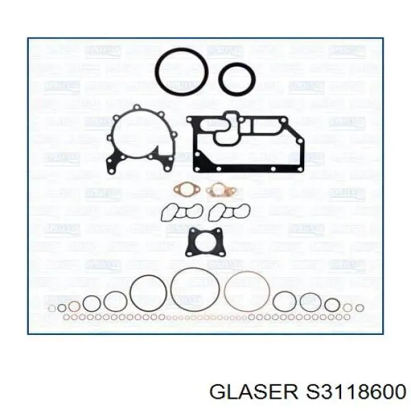 Комплект прокладок двигуна, повний Glaser S3118600 ціна, від 69.19 USD