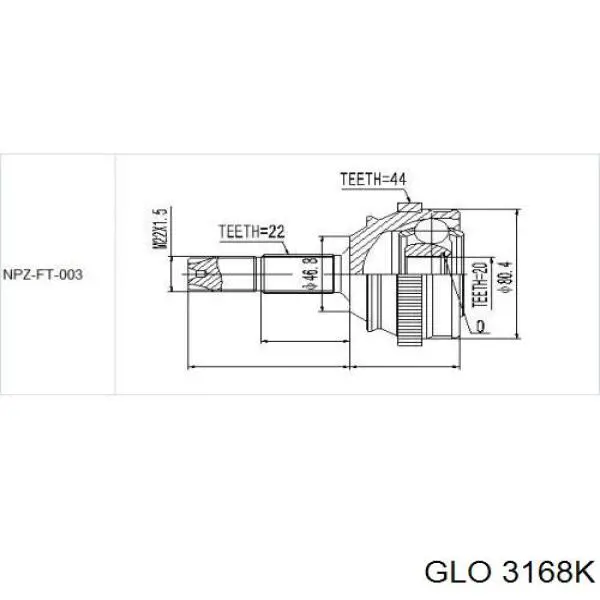Купити 46307080 Fiat/Alfa/Lancia Шарнір приводу зовнішній