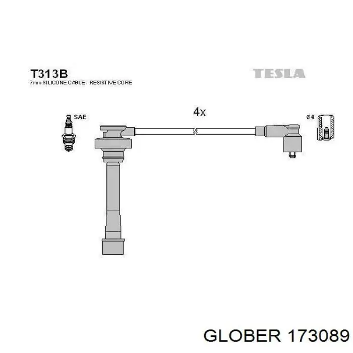 Дроти запалювання Glober 173089 ціна, від 0.08 USD