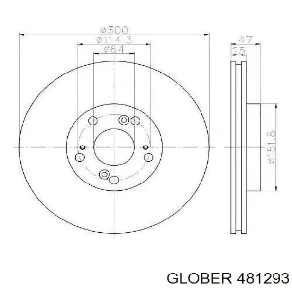Гальмівні диски передні 481293 Glober