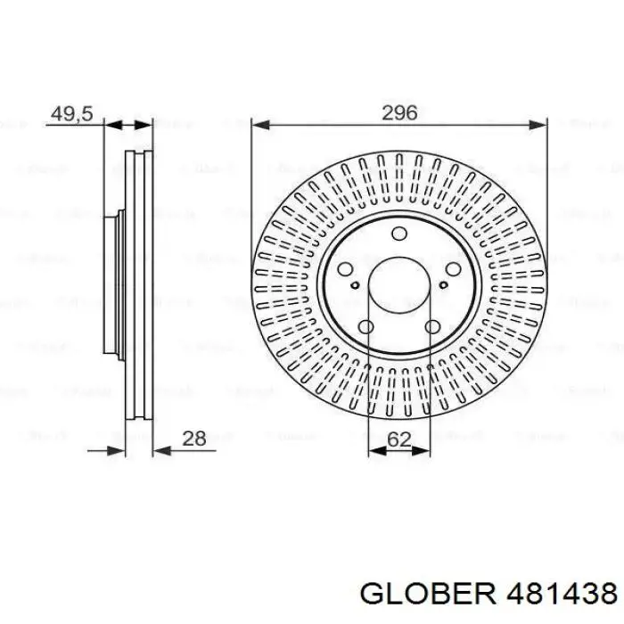 Диск переднього гальма Glober 481438 ціна, від 22.55 USD