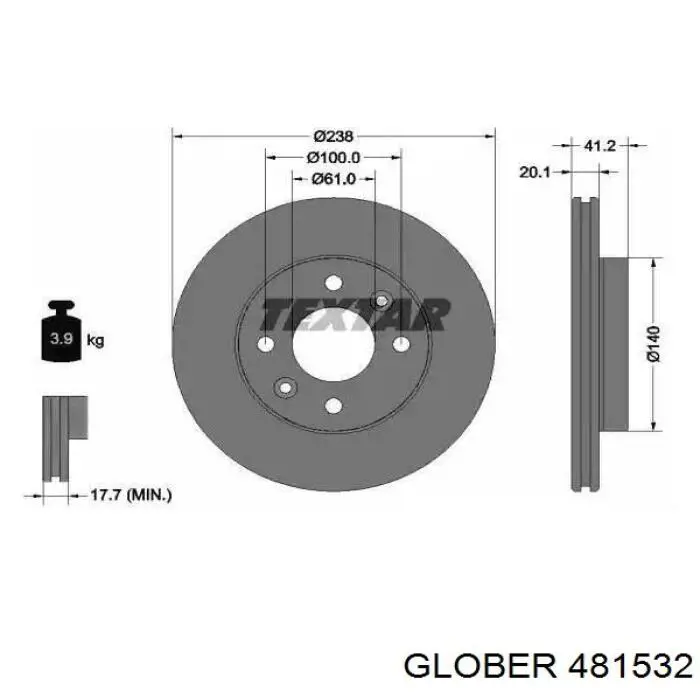 Гальмівні диски передні 481532 Glober