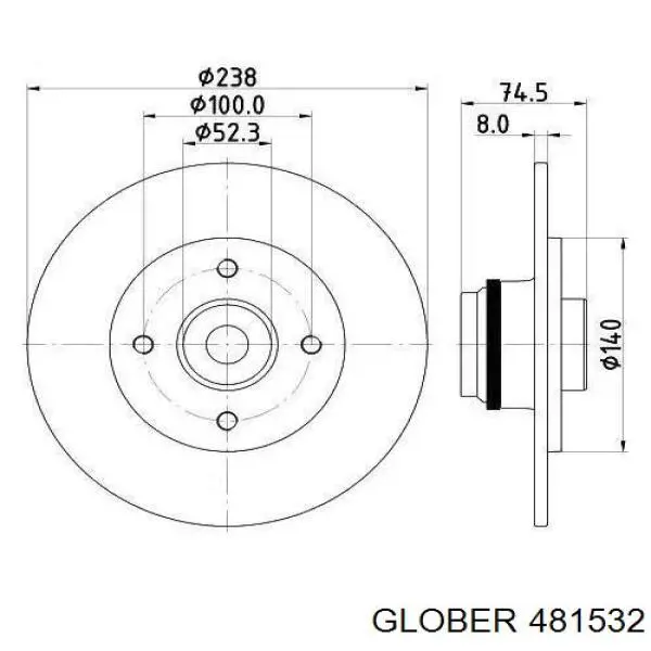 Купити 481532 Glober Ротор гальмівний