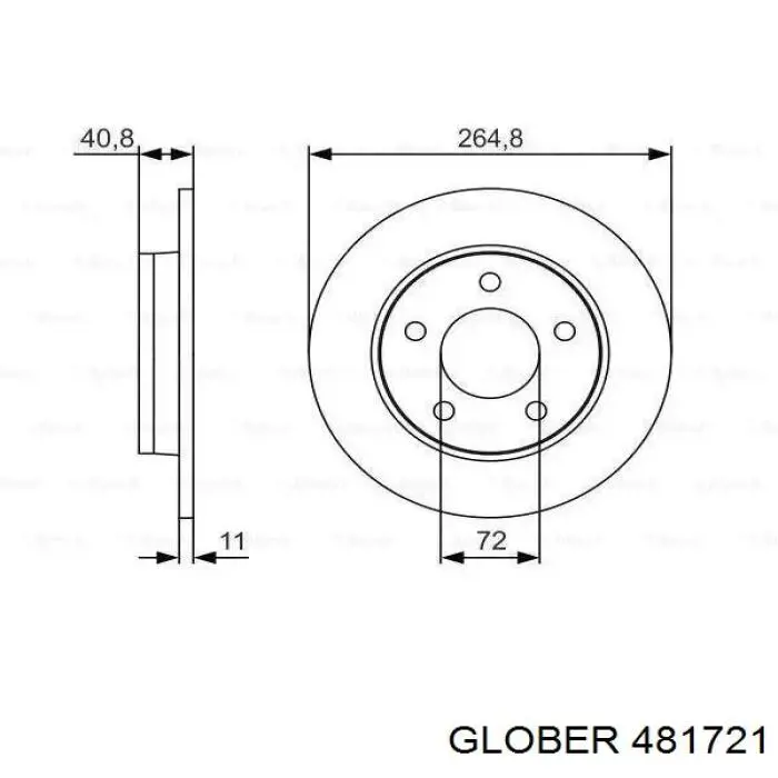 Купити 481721 Glober Диск заднього гальма
