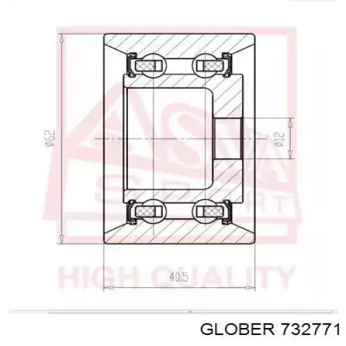 Ролик ременя ГРМ, паразитний Glober 732771 ціна, від 17.08 USD