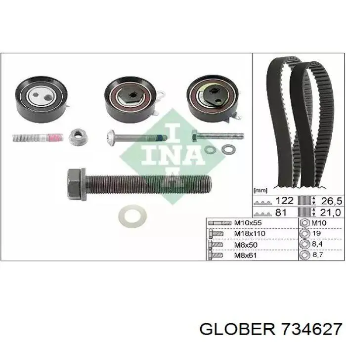 Ролик ременя ГРМ, паразитний Glober 734627 ціна, від 12.16 USD